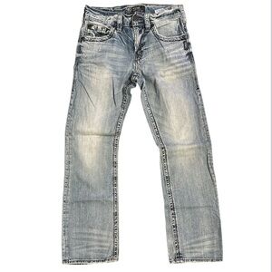 Silver Jeans Men's Faded Blue Straight Leg Denim